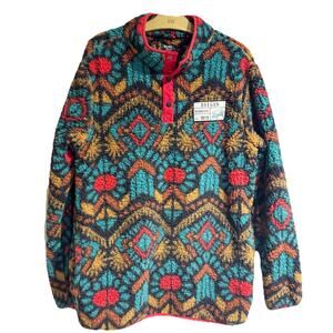 Home Free Men Large Pull Over Sherpa Jacket Sweater Multicolored Aztec Oregon